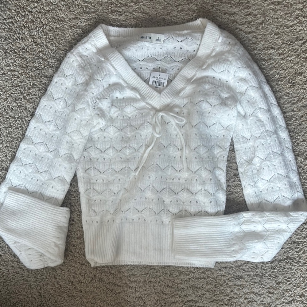 Hollister white sweater